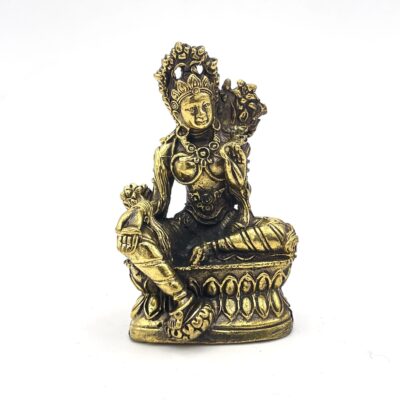 Grüne Tara Statue Höhe 6cm Messing