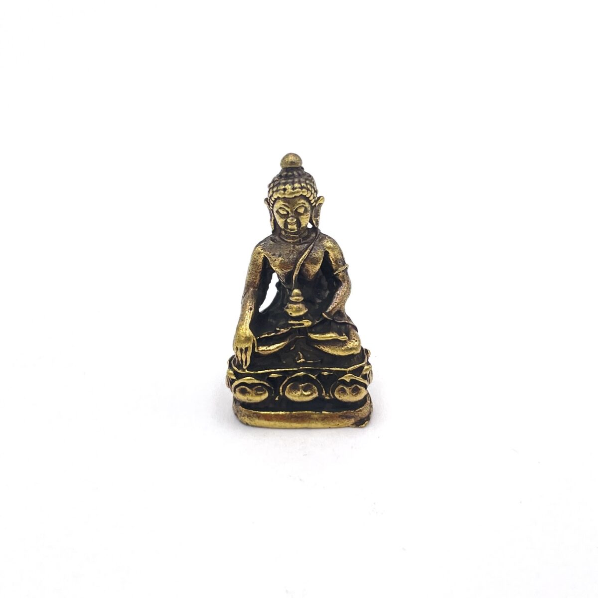 Statue mini Shakyamuni mit Schale Messing