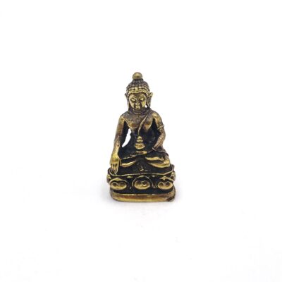 Statue mini Shakyamuni mit Schale Messing